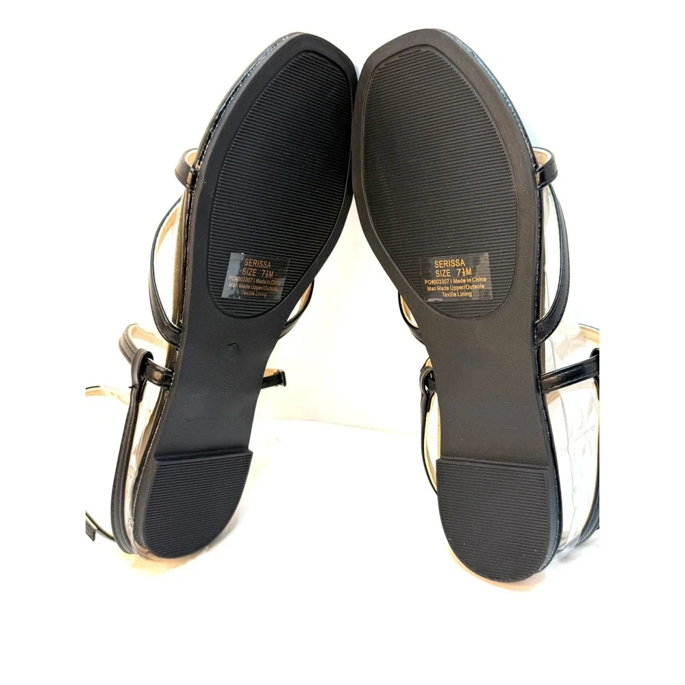 Journee Collection Women's Serissa Strappy Flat Sandals Black Size 9M NWT/BOX